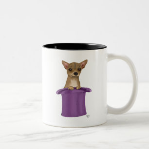 Caneca De Café Em Dois Tons Chihuahua no Top Hat