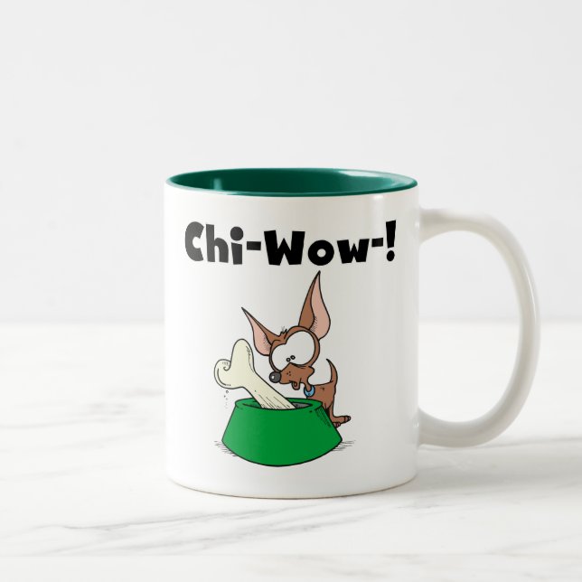 Caneca De Café Em Dois Tons Chihuhua Chi-Wow T-shirts e presentes (Direita)