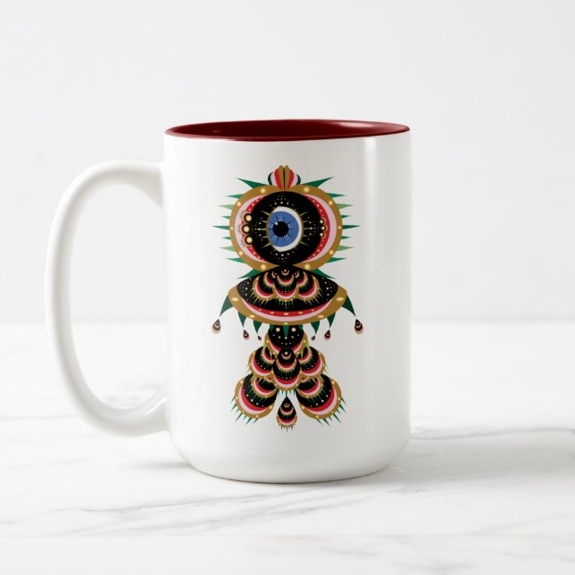Caneca De Café Em Dois Tons Chimera - Peixe-Pássaro Mug 15oz. (Esquerda)