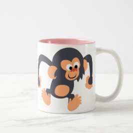 Caneca De Café Em Dois Tons Chimpanzee Mug, Cartoon Bouncy