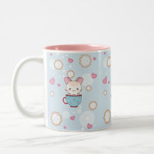 Chinchila de Kawaii no Teacup com biscoitos e