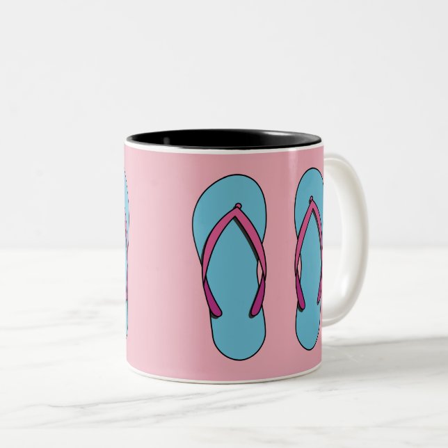 Caneca De Café Em Dois Tons Chinelos de praia (Frente Esquerda)