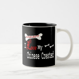 Caneca De Café Em Dois Tons Chinês Crested (I Love)