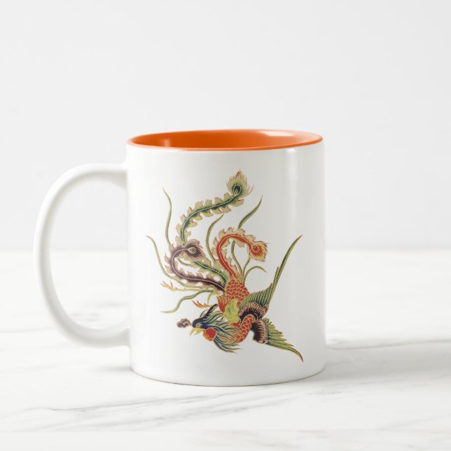 Caneca De Café Em Dois Tons Chinês Phoenix - pássaros mitológicos AR de (Esquerda)
