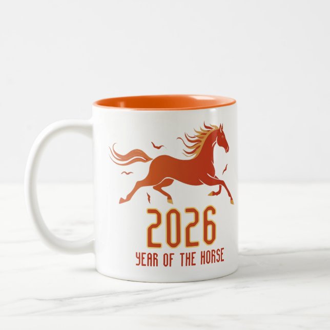 Caneca De Café Em Dois Tons Chinese Fire Horse New Year 2026  (Esquerda)