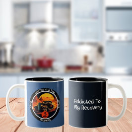 Caneca De Café Em Dois Tons Chip de Sobriedade do Hot Rod Vintage Personalizad