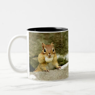 Caneca De Café Em Dois Tons Chipmunk pequeno com fome