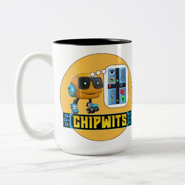 Caneca De Café Em Dois Tons ChipWits IF VER CAFÉ-T-> PICKUP (Esquerda)