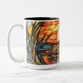 Caneca De Café Em Dois Tons Chita Grande De Café De Vidro Estido