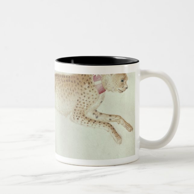 Caneca De Café Em Dois Tons Chita limitando com um colar vermelho (Direita)