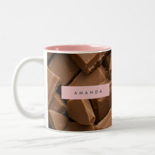 Caneca De Café Em Dois Tons Chocolate Chunk de Leite Cremoso Personalizado
