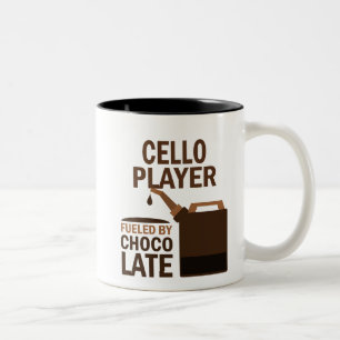Caneca De Café Em Dois Tons Chocolate (engraçado) do jogador do violoncelo