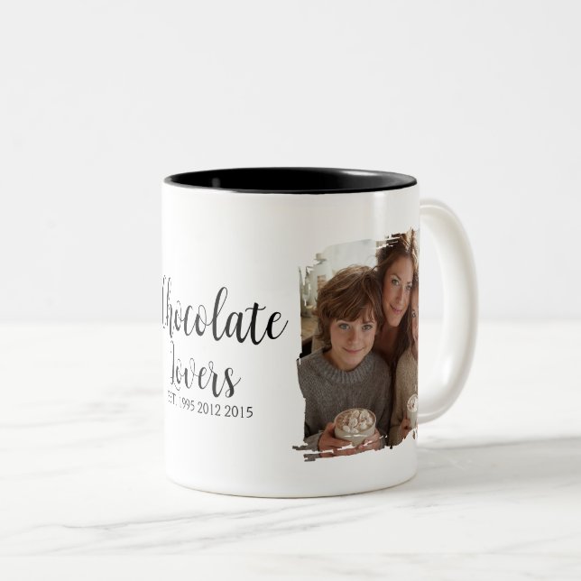 Caneca De Café Em Dois Tons Chocolate Lovers Established Photos (Frente Esquerda)