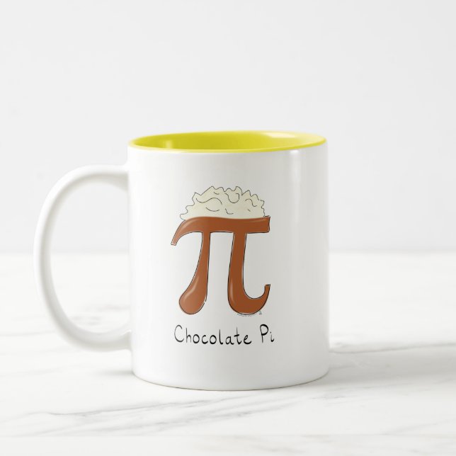 Caneca De Café Em Dois Tons Chocolate Pi Cute Math Pi Day Coffee Mug (Esquerda)