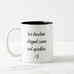 Caneca De Café Em Dois Tons chocolate quente chantilly e sprinkles <3