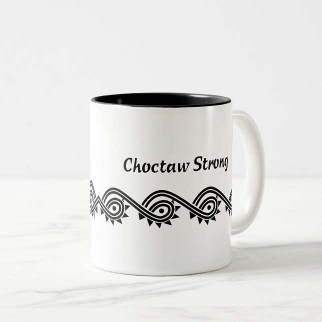 Caneca De Café Em Dois Tons Choctaw Strong (Frente Esquerda)