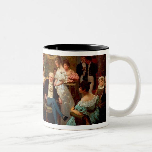 Caneca De Café Em Dois Tons Chopin que joga o piano (Direita)