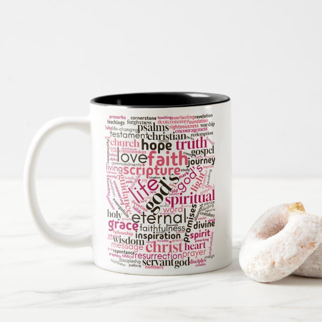 Caneca De Café Em Dois Tons Christian Inspirational Art Mug (Com Donut)