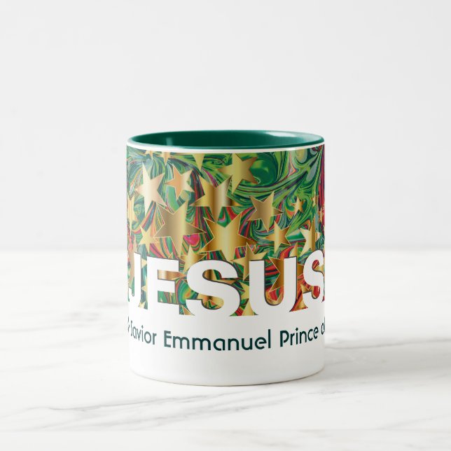 Caneca De Café Em Dois Tons Christian JESUS Savior Messiah Emmanuel Personaliz (Centro)