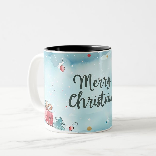 Caneca De Café Em Dois Tons  Christmas (Frente Esquerda)