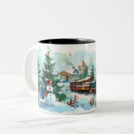 Caneca De Café Em Dois Tons  Christmas