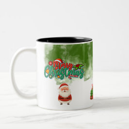 Caneca De Café Em Dois Tons Christmas 2-Tone Mug with Santa – Merry Christmas