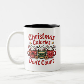 Caneca De Café Em Dois Tons christmas calories dont count