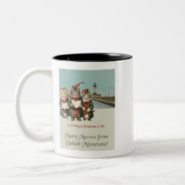 Caneca De Café Em Dois Tons Christmas Caroling Cats Duluth Minnesota