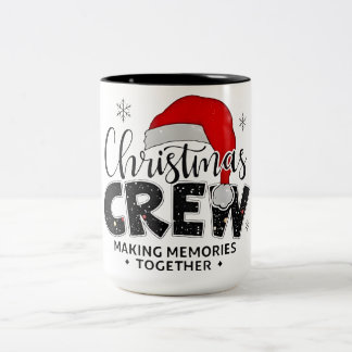 Caneca De Café Em Dois Tons Christmas Crew Funny Family Making Memories Togeth