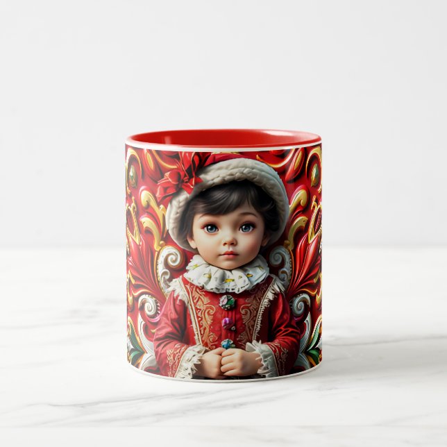 CANECA DE CAFÉ EM DOIS TONS ~ CHRISTMAS CRIANÇA ~ (Centro)