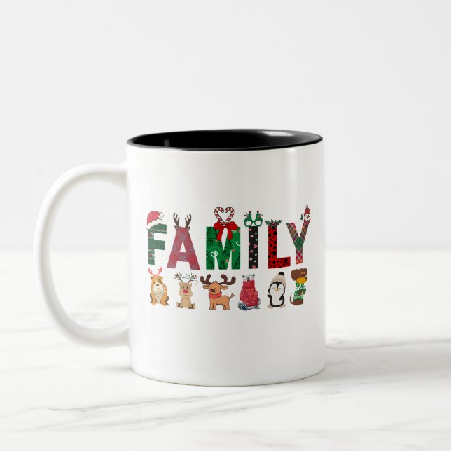 Caneca De Café Em Dois Tons Christmas Family Matching Shirts | holiday family  (Esquerda)