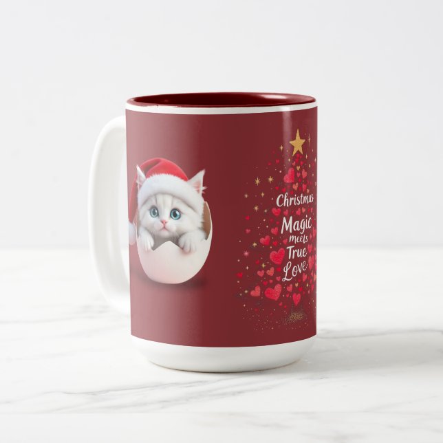 Caneca De Café Em Dois Tons Christmas Hatchling (Frente Esquerda)