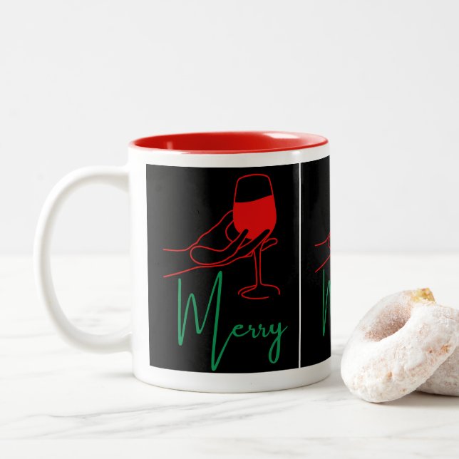 Caneca De Café Em Dois Tons Christmas mugs (Com Donut)