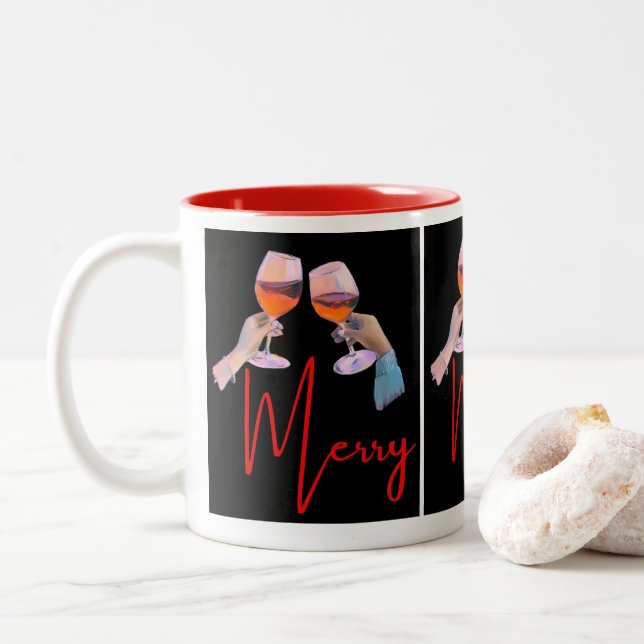 Caneca De Café Em Dois Tons Christmas mugs (Com Donut)