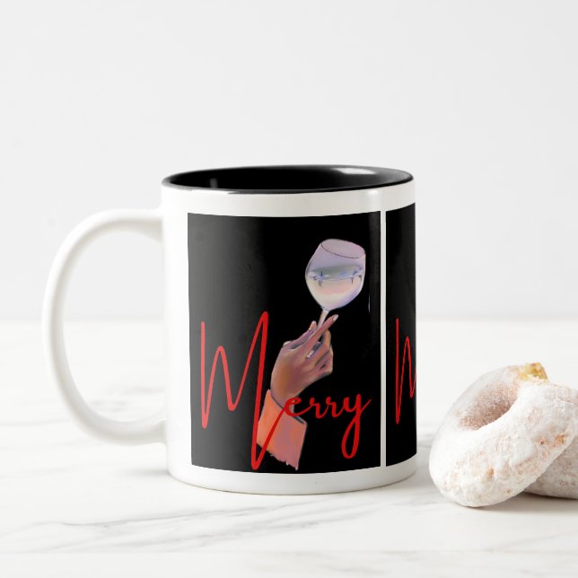 Caneca De Café Em Dois Tons Christmas mugs (Com Donut)