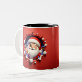 Caneca De Café Em Dois Tons Christmas Santa Claus 3D Mugs| Merry Christmas Mug