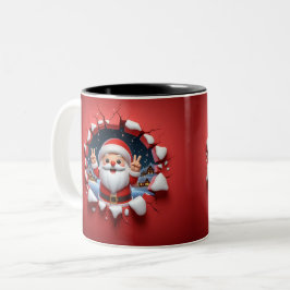 Caneca De Café Em Dois Tons Christmas Santa Claus 3D Mugs| Merry Christmas Mug