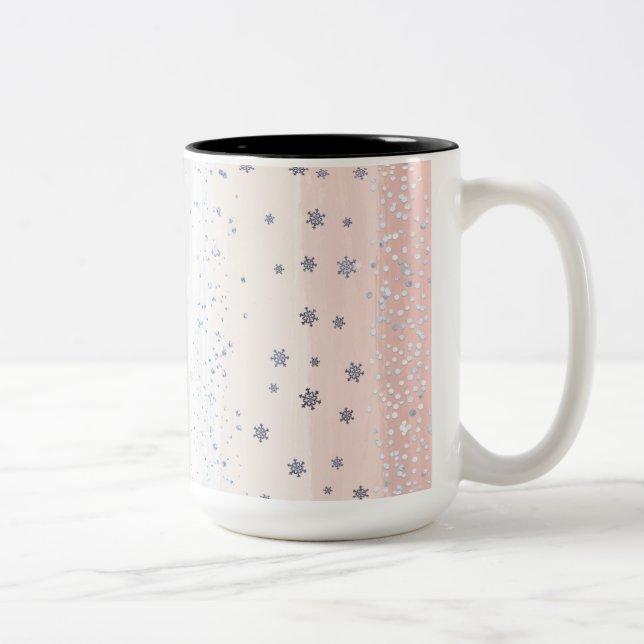 Caneca De Café Em Dois Tons Christmas Winter Snowflake (Direita)