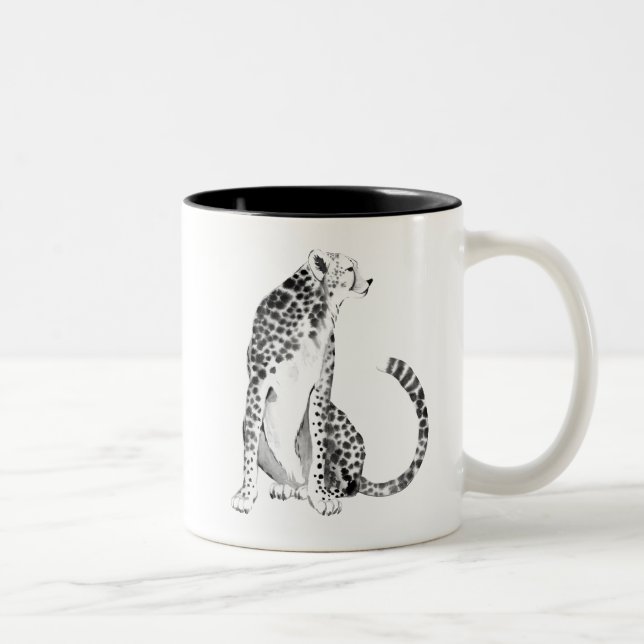 Caneca De Café Em Dois Tons Chrome Cheetah (Direita)