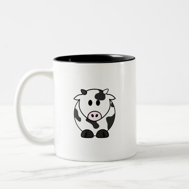 Caneca De Café Em Dois Tons Chubby Cow Kawaii Mug (Esquerda)