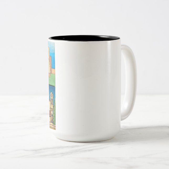 Caneca De Café Em Dois Tons Churches of New Mexico! Original art! (Frente Esquerda)