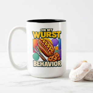 Caneca De Café Em Dois Tons Churrasco na Minha Comportamento de Wurst na Grelh