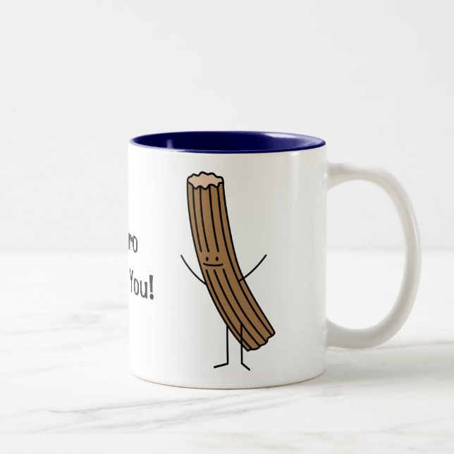 Caneca De Café Em Dois Tons Churro ama-o! (Direita)