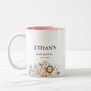 Caneca De Café Em Dois Tons Chuva de bebê de Animais da Floresta de Aventura M