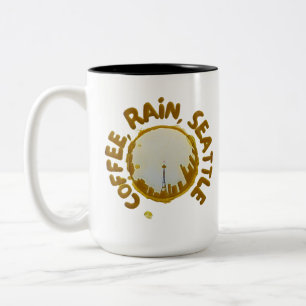 Caneca De Café Em Dois Tons Chuva de café Seattle