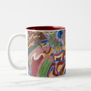 Caneca De Café Em Dois Tons "Chuva gota" Abstrato Art