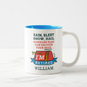 Caneca De Café Em Dois Tons Chuva Granizo Neve Aposentado Trabalhador Postal P