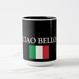 CANECA DE CAFÉ EM DOIS TONS CIAO BELLO ITÁLIA HELLO HANDALME