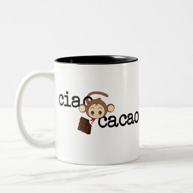 Caneca De Café Em Dois Tons ciao cacao (Esquerda)