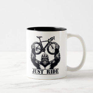 Caneca De Café Em Dois Tons Ciclismo Apenas Ande Gorila